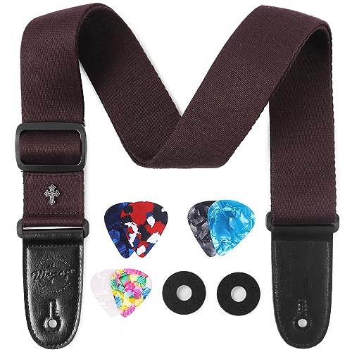 Sangle de guitare WeBingo noire pour basse et guitare électrique ou acoustique