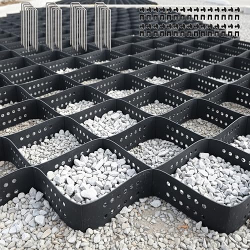 17.6 ft × 6.6 ft Gravel Grid Geocell Ground Grid for Driveways, Parking Pads & Slopes — Ground...