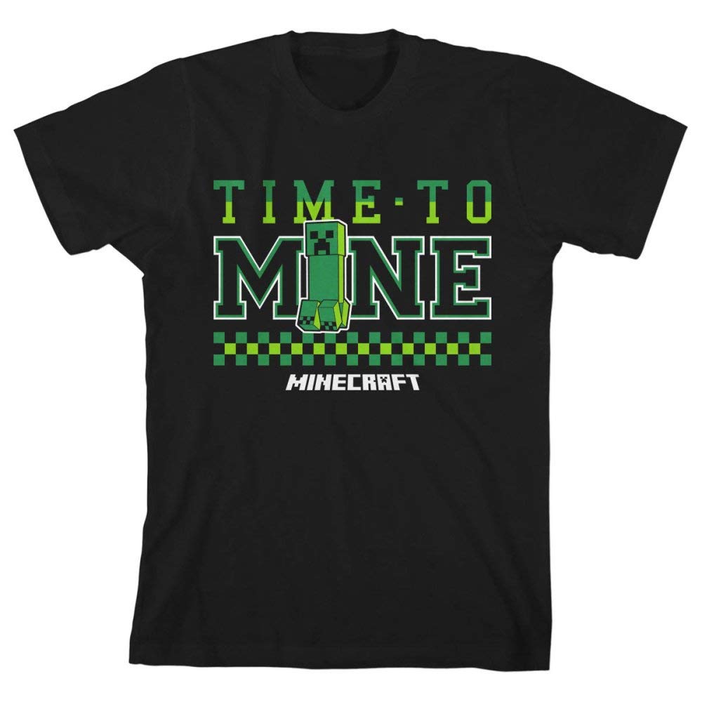 Minecraft Video Game Youth Boys Black Short Sleeve Shirt