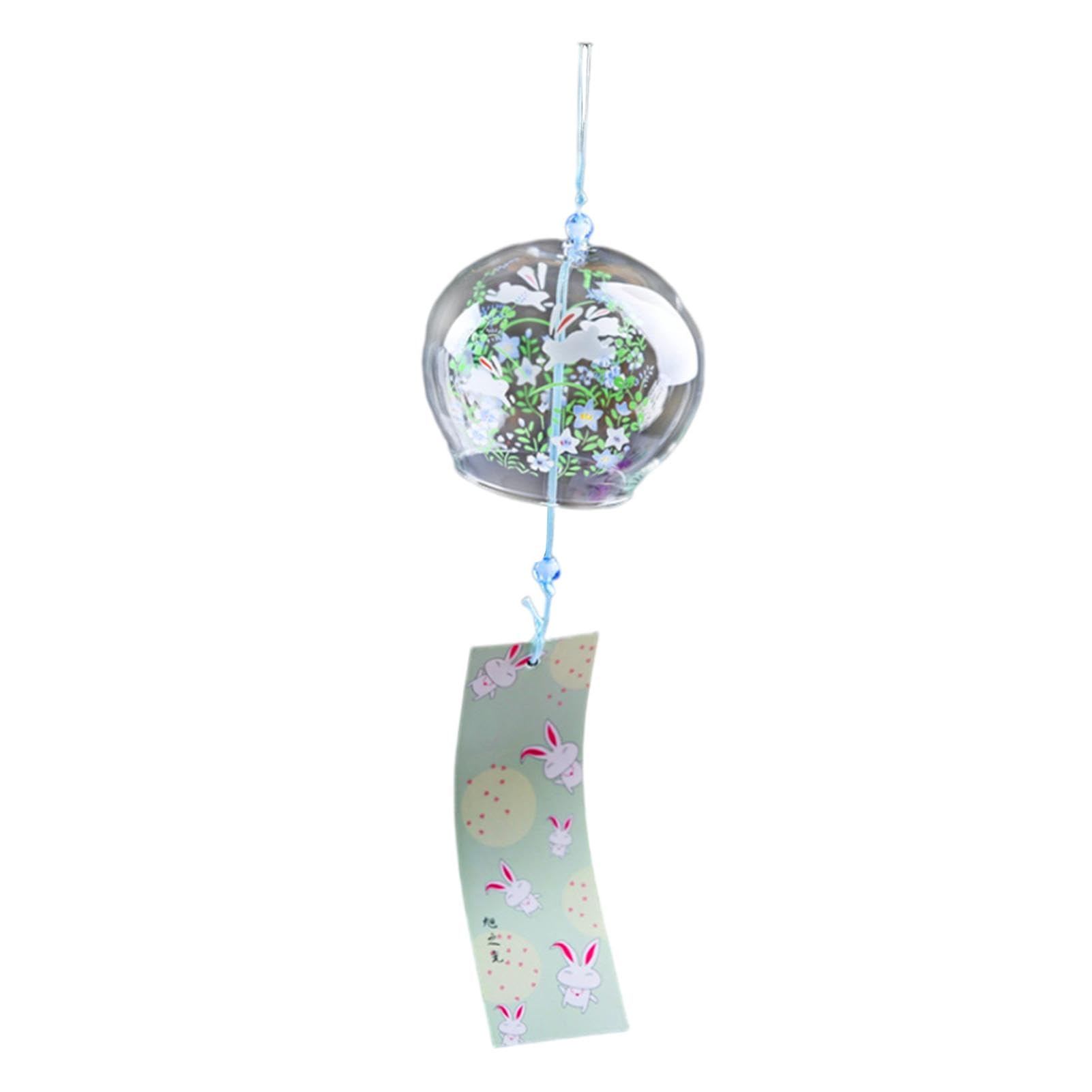 Produktbild von Japanische Windglocken – Handbemalte Furin-Windspiele, Romantische Gartendeko Mit Metallhaken, Als Geschenk Oder Segen, Ca. 7x8x8 Cm