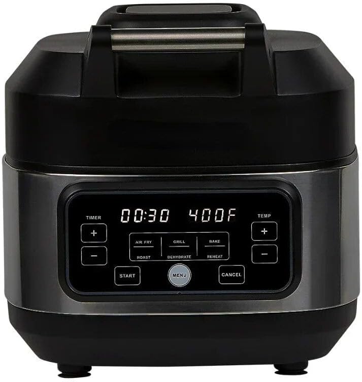 Generic 5.5 quart multi-function indoor grill and air fryer, Black