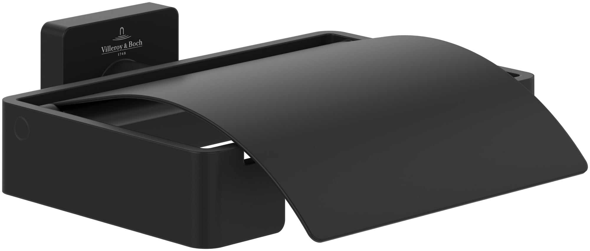 Villeroy & Boch Elements - Striking toilet roll holder with cover, for wall installation, brass, square, Chrome