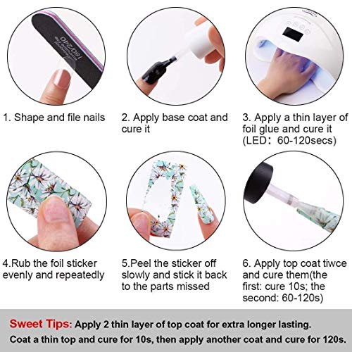 Makartt 2Pcs 15Ml Nail Art Foil Glue Gel With Stickers Set Rose Flowers Metal Nail Transfer Gel 20Pcs 2.5Cm100Cm Stickers 10 Rolls 4Cm 100Cm Starry Sky Nail Art Foil Transfer Stickers #TOP7