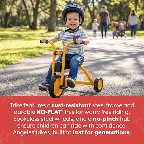 Image of Angeles Kids Tricycle with Airless Rubber Tires, Trike, 3 Years and Up