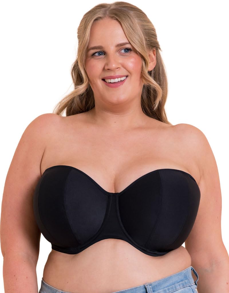 Curvy Kate Women's Jet Black Luxe Strapless Multiway Bra Underwired Lingerie In | Size: 34Dd