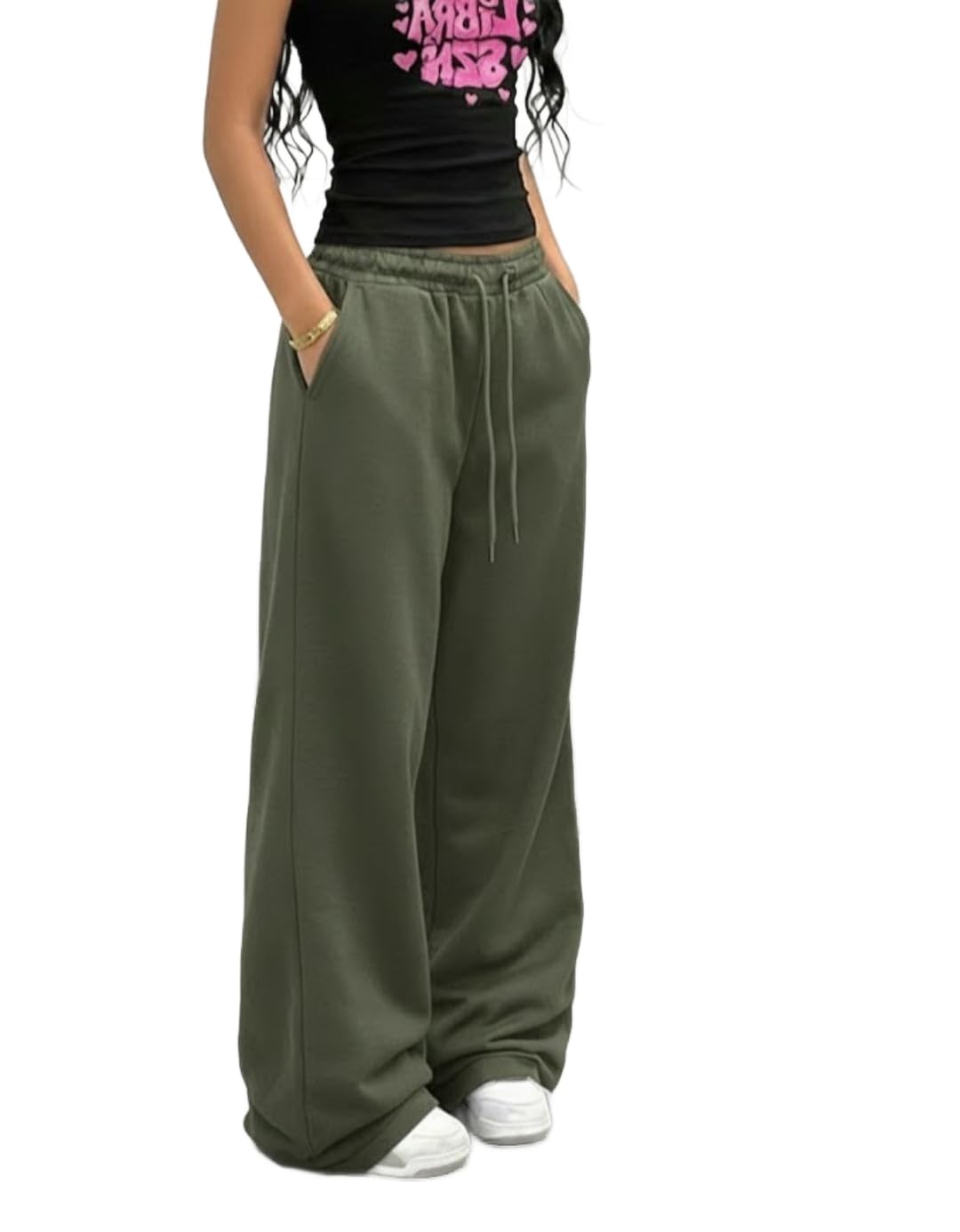 dockstreet Track Pant for Women || Baggy Fit || Track Pants || Full Elastic Jogger Track Pant ||-picture-55