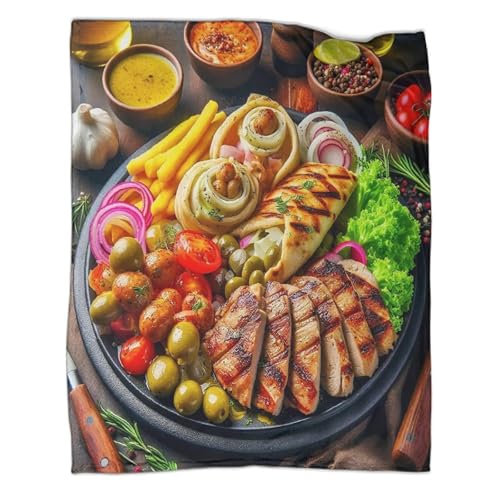 Couverture steak 3D en peluche, une idée cadeau originale pour lit et canapé