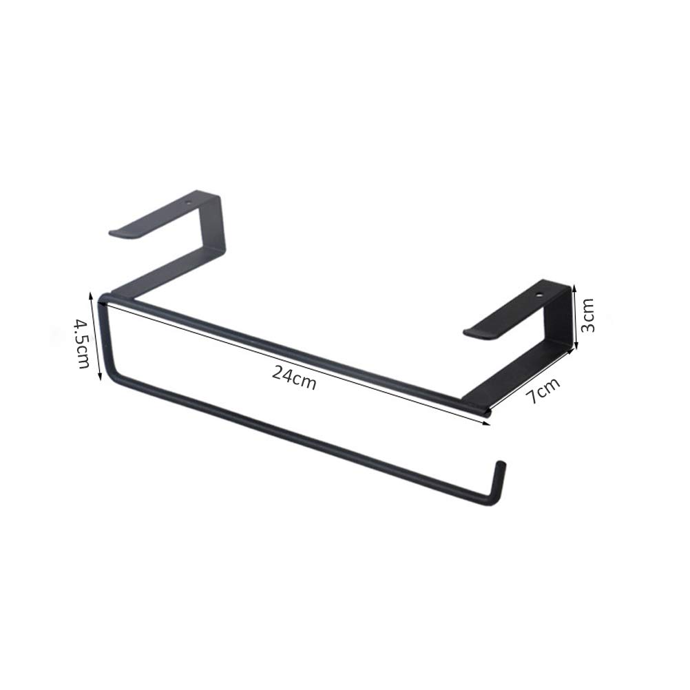 Cabinet Roll Paper Holder Paper Towel Hanger Iron Cabinet Hanging Rack Paper Towel Rack for Office, Bedroom, Bathroom, Toilet, Kitchen (White)