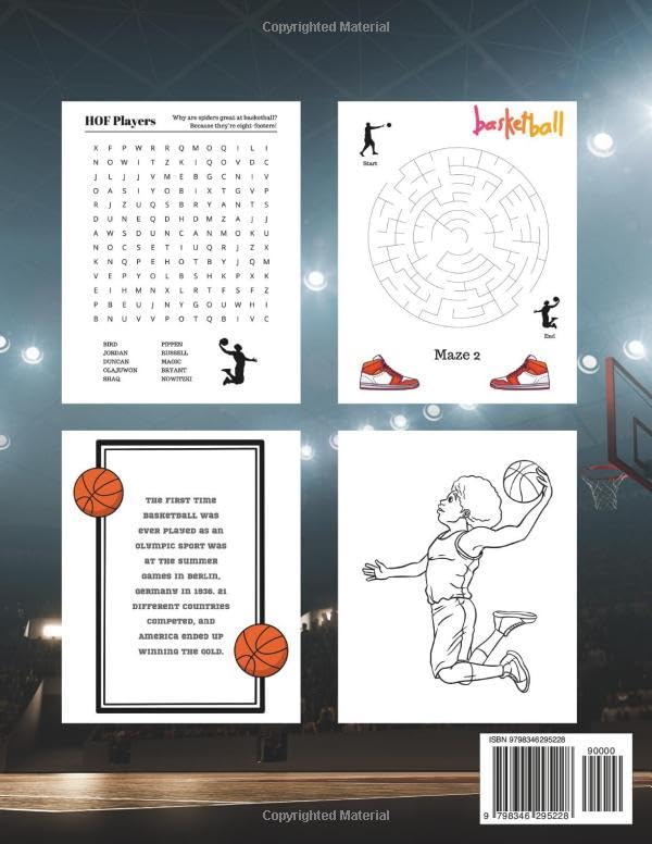 The Best Basketball Activity Book For Kids: Word Searches, Coloring Pages, Mazes, Scrambles, Fun Facts, Jokes & More! (The Best Sports Activity Books) image 3