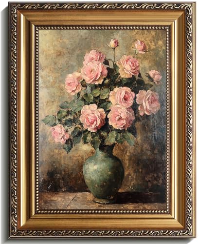 RETRART Vintage Floral Wall Art - Vintage Flower Posters Dark