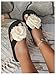 GORGLITTER Women's Beach Bow Flat Sandals Flip Flops Cute Trendy Vacation Round Open Toe Thong Slide Sandals Shoes Fashion 2026 White 7