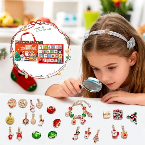 Juego de collar de Navidad de 24 días intercambiable con pendientes colgantes multicolores 3