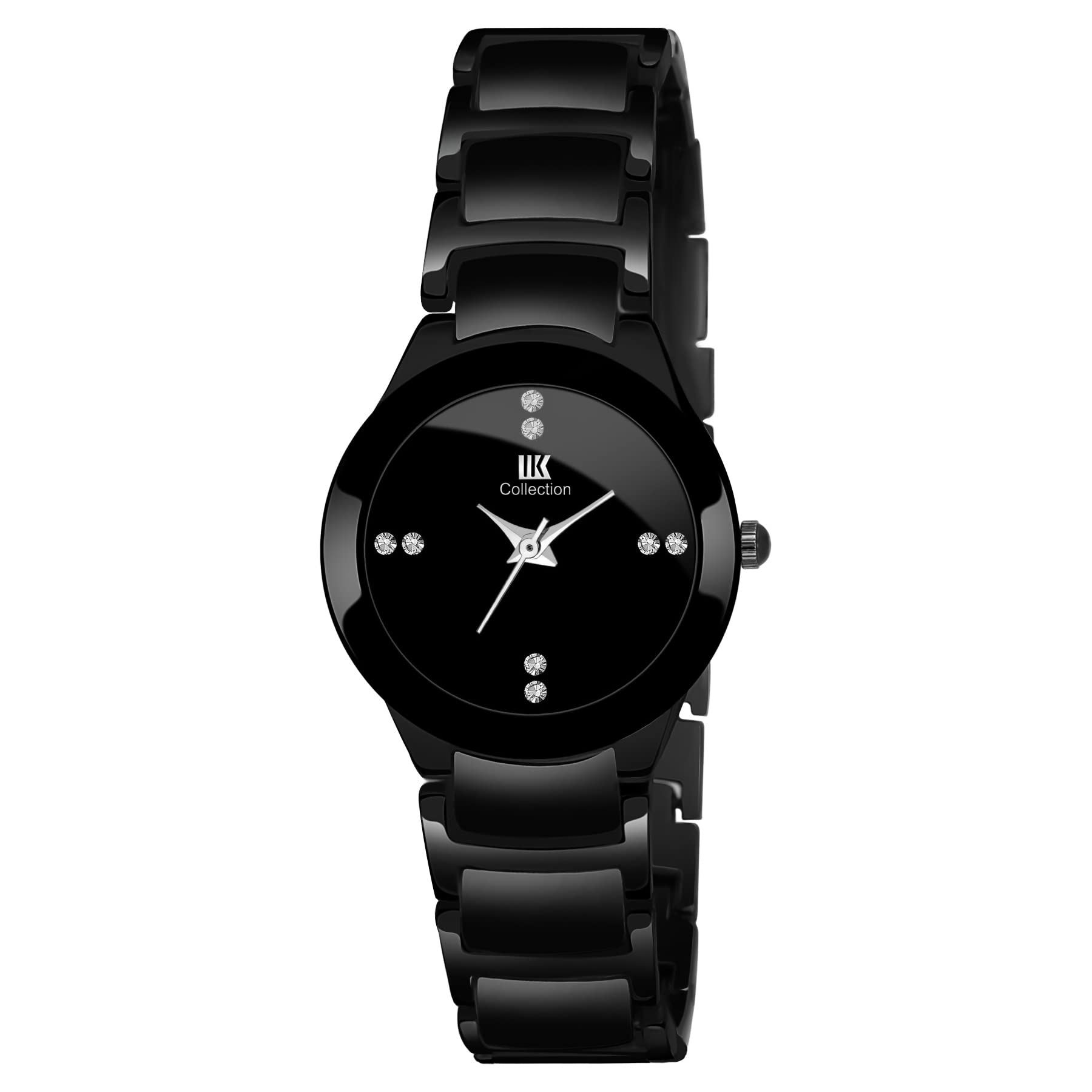 IIK COLLECTIONWatches for Women Round Studded Dial Girls Watches |Analogue Movemnet Ladies Watch|Long Battery Life| Adjustable Bracelet Chain Strap|Double Lock Clasp Safety Watches for Girls.