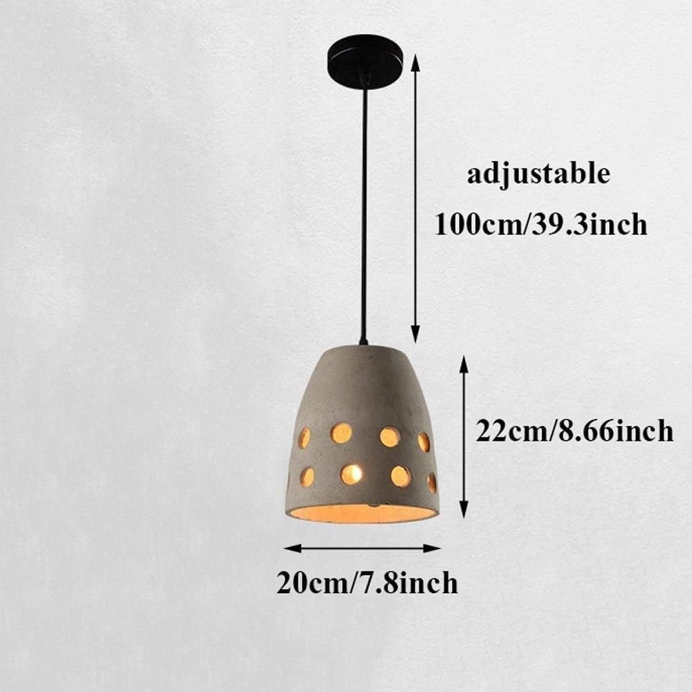 Nowoczesna pusta lampa wisząca cementowa - pojedyncza głowica E27 bar lampa wisząca regulowana oświetlenie wewnętrzne restauracja dekoracja lampy sufitowe