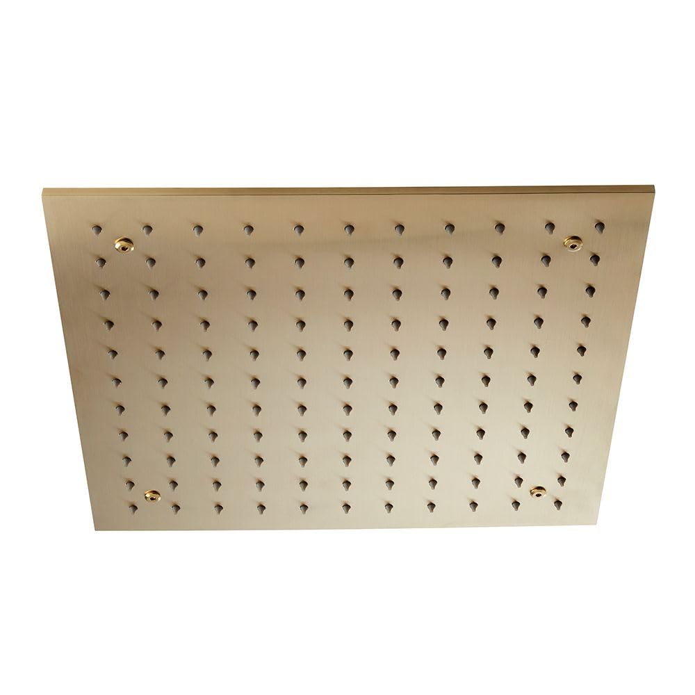 Milano Ayanna 400Mm Square Ceiling Mounted Recessed Shower Head - Brushed Brass