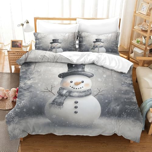 Parure de lit douce en microfibre durable impression 3D flocon de neige - 3