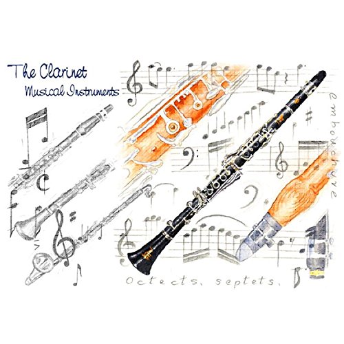 Little Snoring Gifts: 7x5 Greetings Card - Clarinet Design