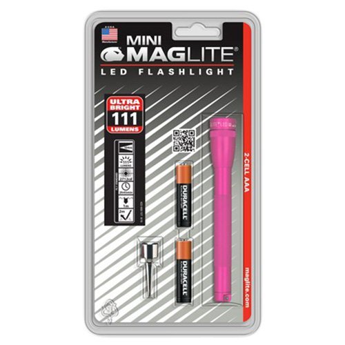 MagLite Mini LED 111 lm Compact 2 AAA Cell Alkaline, Hot Pink