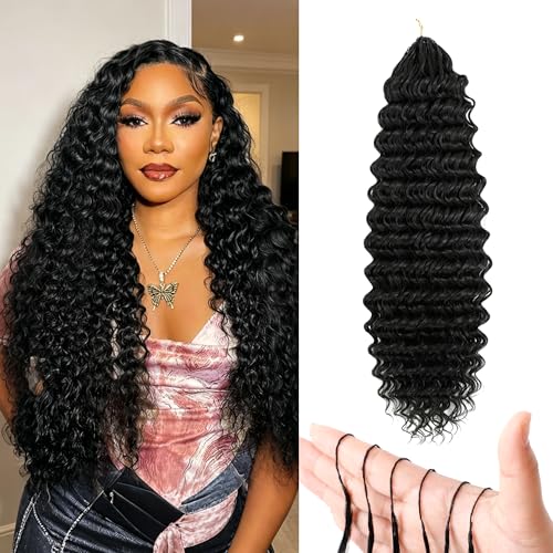 Miracle Knots Hair Feather Crochet Hair for Women 2026s Most Coveted Protective Style Deep Wave Crochet Hair Pre Looped 50 Strands Synthetic Pre Separated Invisible Deep Curly Crochet Hair