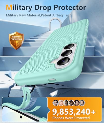 Image of FNTCASE for Samsung Galaxy S26 Plus Case: Military Grade Drop Protection, 14ft Drop Tested, Screen Protector Included, Anti-Slip Anti-Fingerprint Dual Layer Shockproof Phone Case Cover (Mint Green)