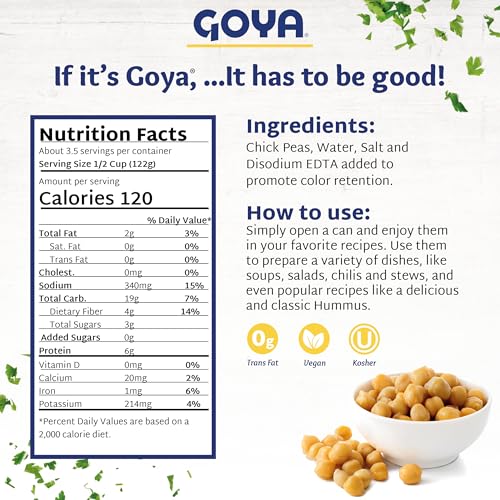 Image of Goya Foods Chick Peas, Garbanzo Beans, 15.5 Ounce (Pack of 8)