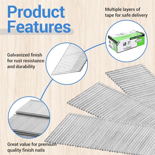 Meite 15GDA2 15 Gauge Angled Finish Nails, 2-Inch 34 Degree Da Series Galvanized Finishing Nails For Nailer Guns thumb #2