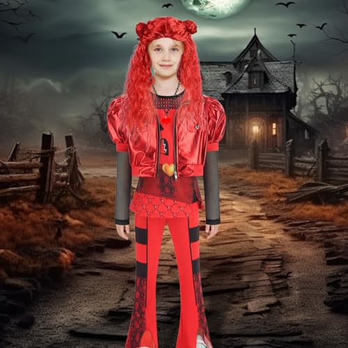 Disfraz completo rojo para niñas 7-8 años miniatura 4