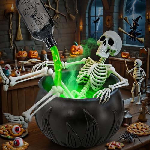 UXEWOIZ Halloween Decorations Indoor, Black Plastic witches cauldron,...