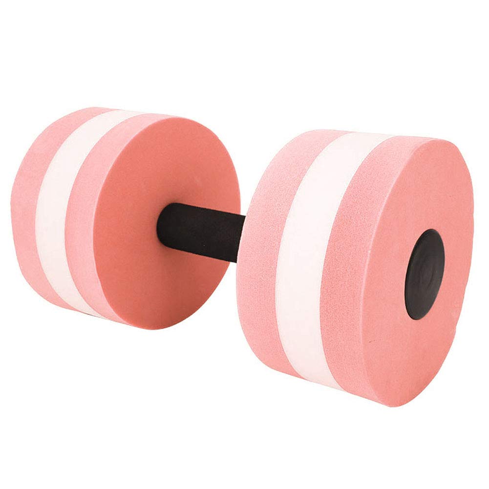 VOYLINTD Foam Water Floating Dumbbell for Pool Exercise, Eco Friendly Aquatic Fitness Equipment for Aqua Aerobics and Water Exercise,Pink White (Pink and White)