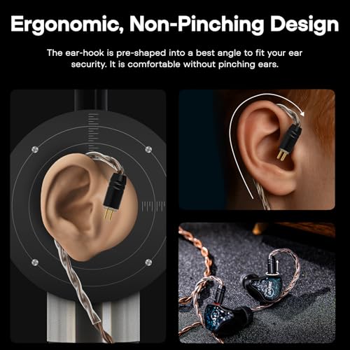 Image of Linsoul ZiiGaat Z-01 IEM Cable, 4 Core Single Crystal Copper Wire,in Ear Monitor Cord with 3.5mm Plug,Detachable 0.78mm 2Pin Connector for HiFi Wired Earbuds Zero:2,EW300,Cadenza,Kefine,WanerSG