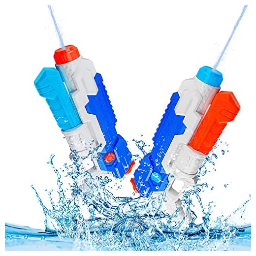 HDJUNTUNKOR Super Water Gun for Kids, 2 Pack Water Soaker Blaster Squirt-Gun for Adults 40Ft Long Range Water Blaster for Teens Beach Swimming Pool Water Fighting Toy - 800CC Capacity