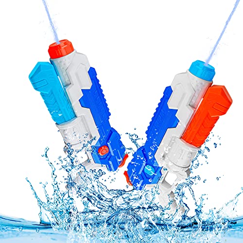HDJUNTUNKOR Super Water Gun for Kids, 2 Pack Water Soaker Blaster Squirt-Gun for Adults 40Ft Long Range Water Blaster for Teens Beach Swimming Pool Water Fighting Toy - 800CC Capacity
