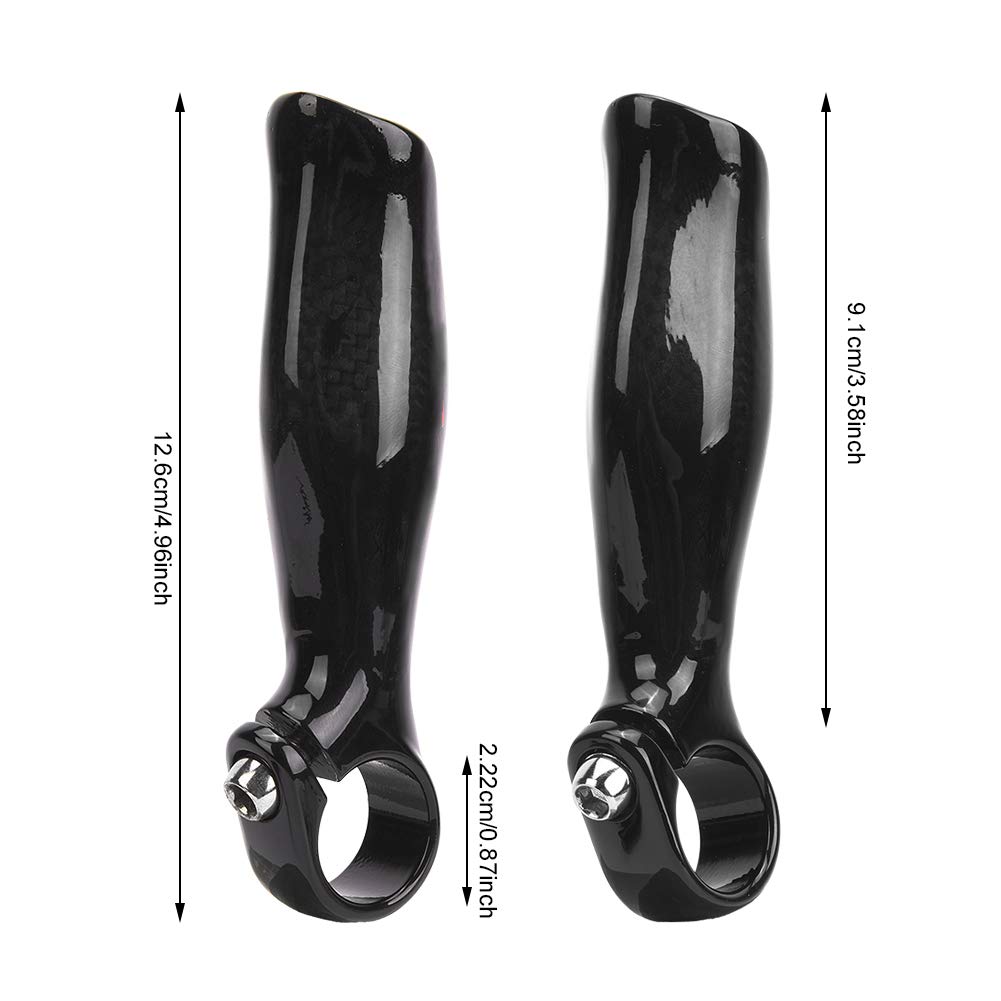 Impugnatura del manubrio in fibra di carbonio, estremità del manubrio per bici da strada e mountain bike, design ergonomico in lega di alluminio con texture antiscivolo per un cont
