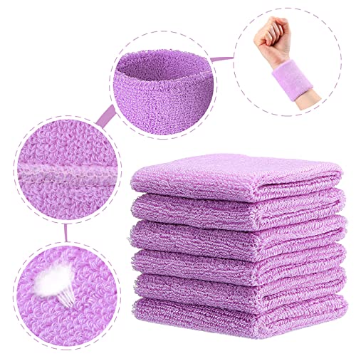 Image of Willbond Wrist Sweatbands, Sports Sweatbands for Competition, Sweat Absorbent, for Basketball, Tennis, Football, Running and Work (Pack of 6)