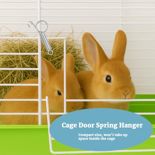 Image of 40 Pack Multi-Functional Metal Finger Spring Latch Hook for Rabbit Cage Door Dog Crate Lock Cat Door Latch for Fixing Small Animal, Rabbit, Dog, Parrot, Guinea Pig,Squirrel