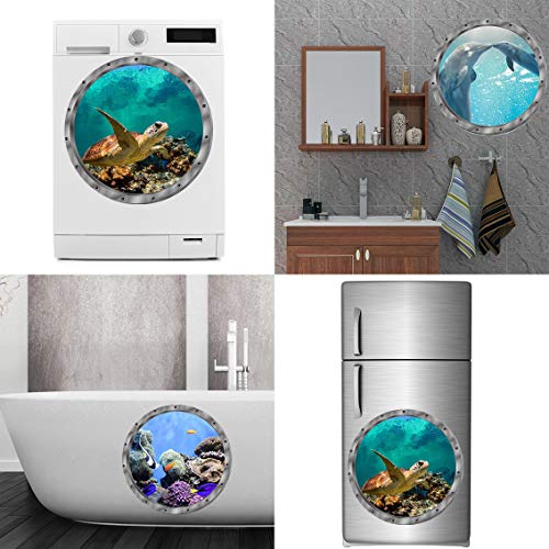 Under The Sea Nature Scenery Ocean Animals World Includ Sea Turtles Dolphins Coral 3 Pcs Removable 3D Wall Decals Peel And Stick Vinyl Stickers For Bathroom And Bedroom, Furniture,Home Decor #TOP4