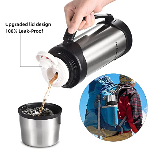 Vacuum Insulated Bottle Coffee Thermos,41 Ounce,Thermos For Hot Drinks,Keep Liquid Hot Or Cold 24 Hours,Thermos With Strap&Perfect Size Cleaning Brush,Portable,Bpa-Free Termos Para Cafe #TOP2