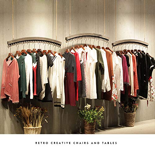 Corde de chanvre avec tige en bois pour portants de magasin de mode