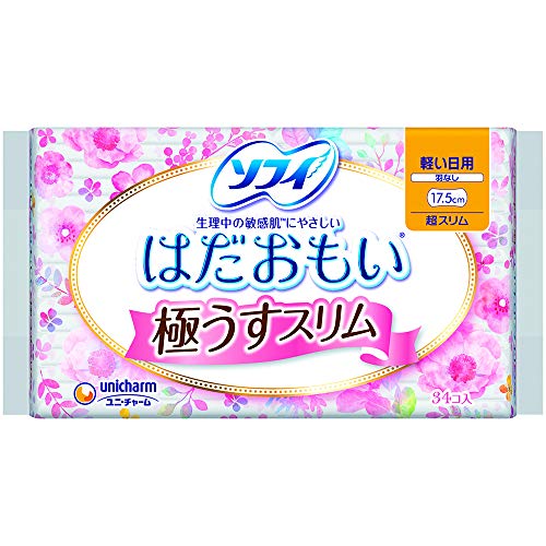 ユニ・チャーム ソフィ はだおもい 極うすスリム 175 羽なし 34枚入×24点セット (4903111307340)