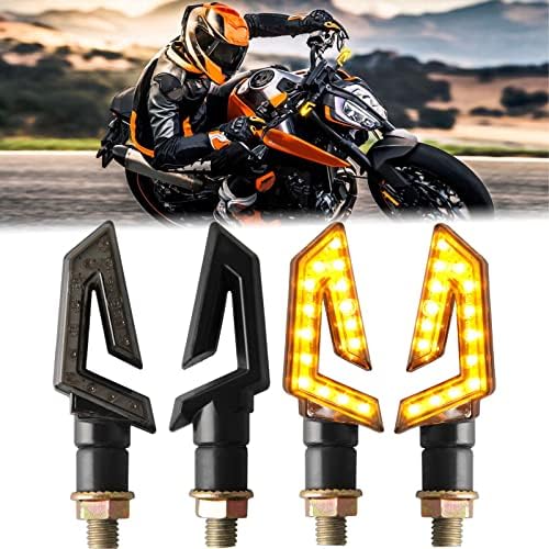 JMTBNO 4PCS Arrow Motorcycle Turn Signals Lights Universal