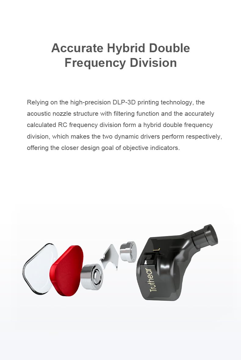 TRUTHEAR X Crinacle Zero : Écouteurs Intra-Auriculaires Double Dynamique Rouge