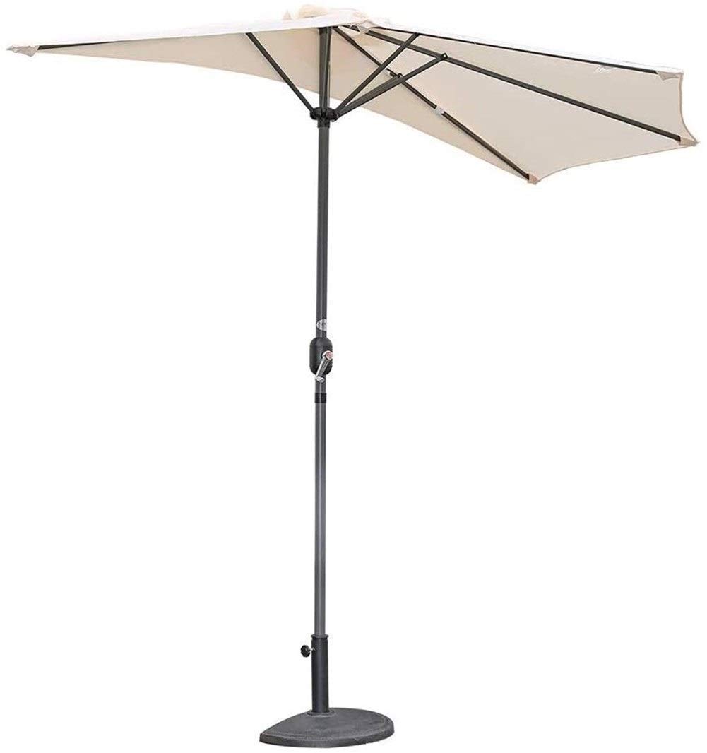 Sombrilla de pared de 9 pies para patio y balcón con manivela CLSDRZC 4