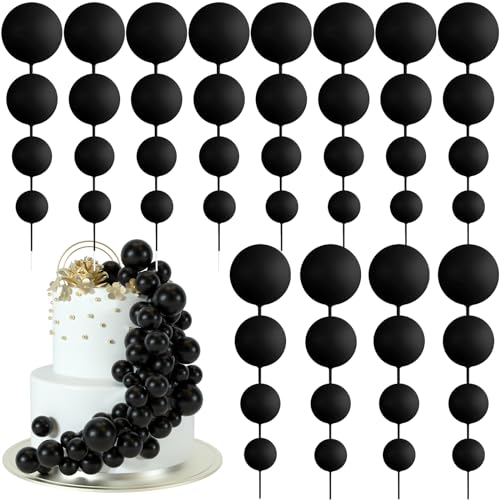 BOUBONI 48 Pièces Boules de Décoration de Gâteau Décorations de Cupcake en Ballon Boules de Gâteau pour Fête d'anniversaire Décoration de Gâteau...