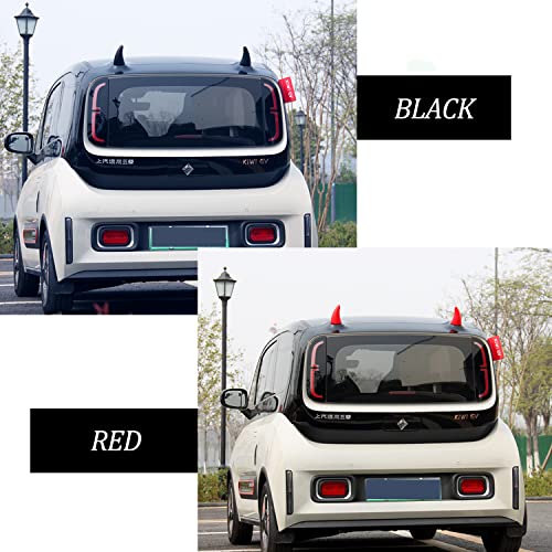 Car Roof Decoration 3D Bumper Hood Stickers - Easy To Fnd Car In The Parking Lot - Anti-Collision Protector Devil Horn Car Helmet Sticker Decal (Red, 2Pcs) #TOP5