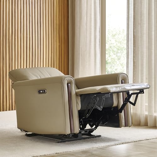 Image of Home Centre | Malinda Half Leather 1-Seater Electric Recliners | Recliner Sofa for Living Room | 1 Year Warranty