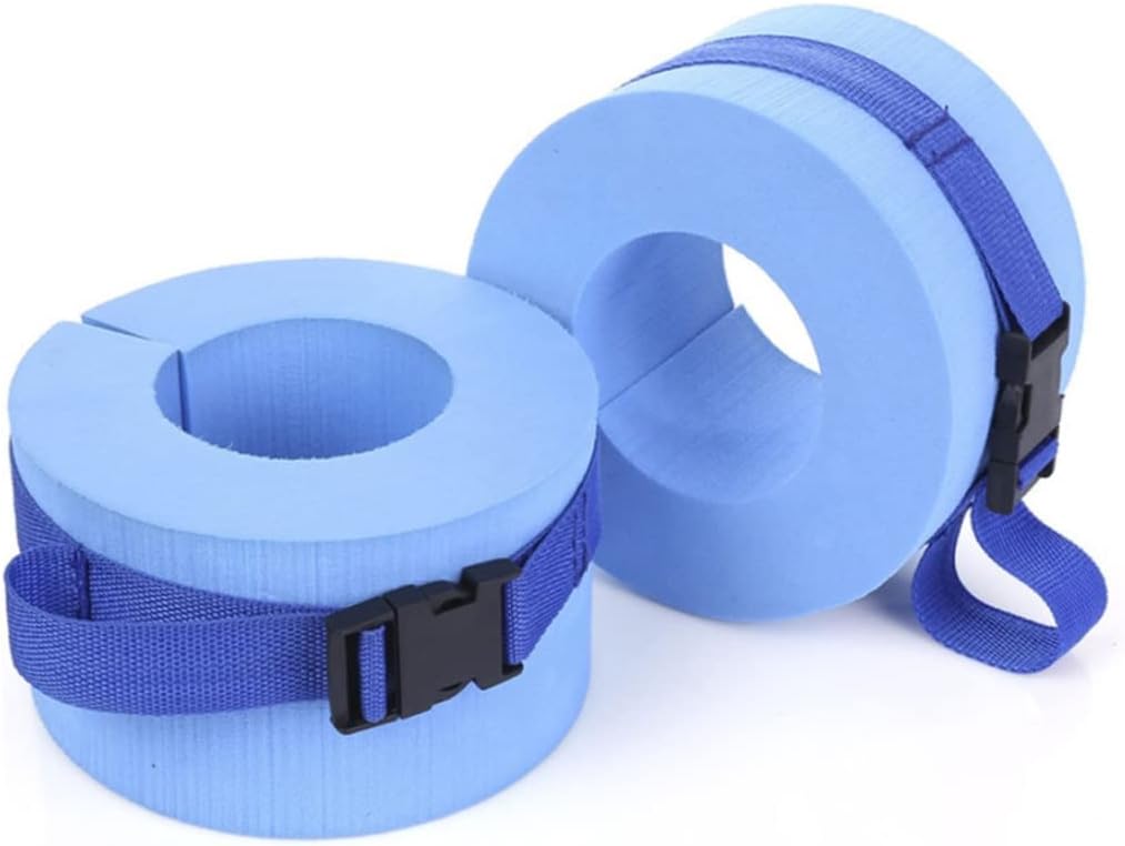 Aquatic Armbands Set of 2 Foam Swimming Armbands Aqua Aerobics Equipment Fitness Exercise Set Ankles Arm Belts with Quick Release Buckle for Swim Training Blue