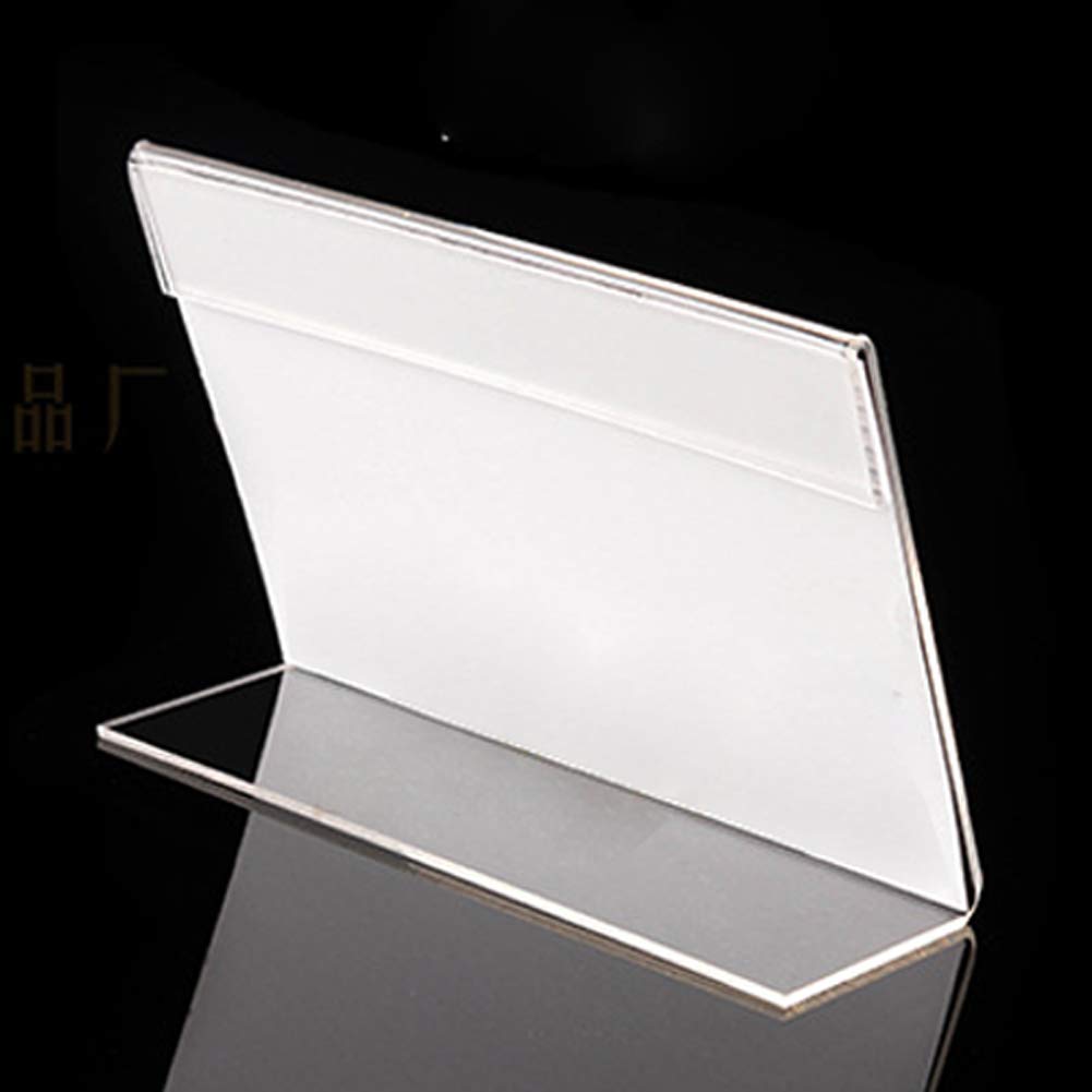 Hedume 50 Pcs Clear Sign Display Holder With 50 Pcs Blank