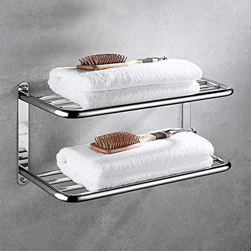 Rack en acier inoxydable de 47,5 cm avec étagère murale de bain - 3