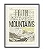 Vintage Bible Upcycled page verse scripture Faith Moves Mountains Mark 11:23 Christian ART PRINT, UNFRAMED, dictionary wall & home decor poster, Inspirational gift