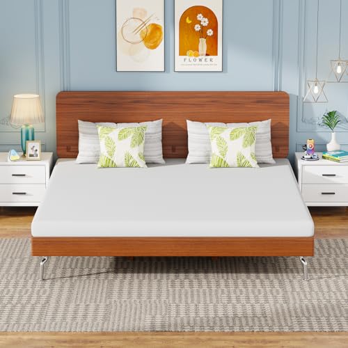 Image of FDW 5 Inch California King Mattress, Medium Firm Base Foam, Breathable & Comfortable with Removable Washable Zipper Cover, Bed in a Box, CertiPUR-US Certified, White